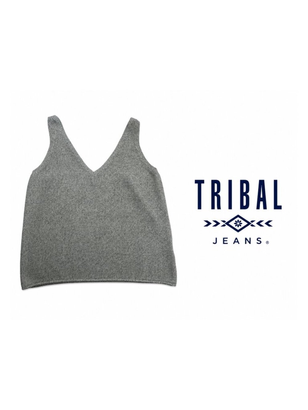 Tribal Marled Knit Tank Top ~ Large